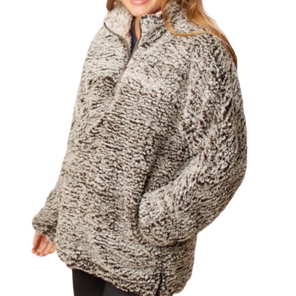 Altar’d State Sherpa Pullover Quarter Zip Teddy Jacket Womens Small Fleece Wubby